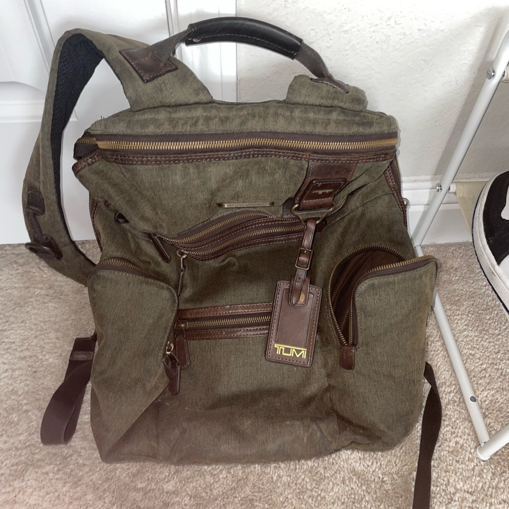 Tumi Alpha Bravo Knox Olive Green Backpack